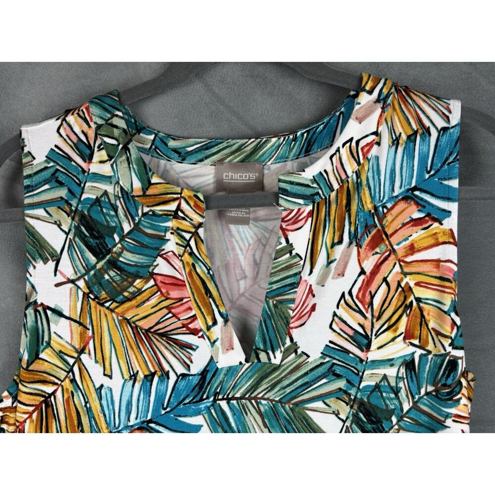 Chico's Tropical Leaf Print Maxi Dress - Multicolor - Picture 4 of 11